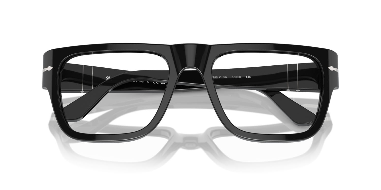 Eyeglasses Persol PO 3348V (95) color nero shape square lenses trasparente