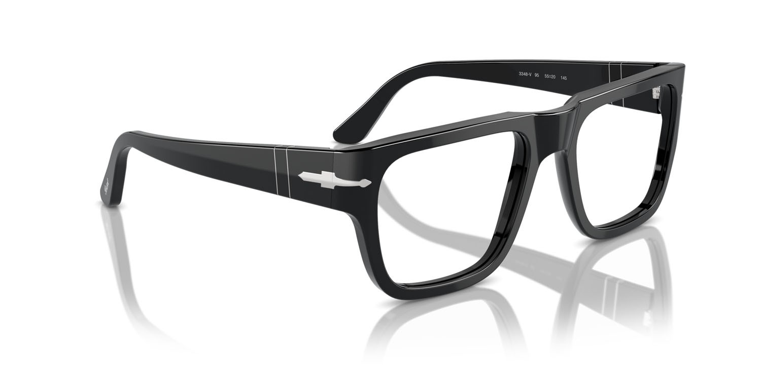 Eyeglasses Persol PO 3348V (95) color nero shape square lenses trasparente