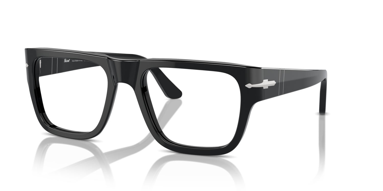 Eyeglasses Persol PO 3348V (95) color nero shape square lenses trasparente