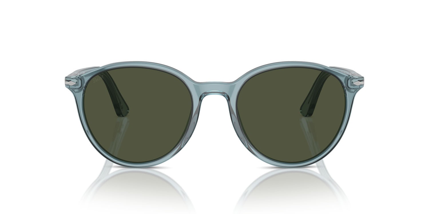 Sunglasses Persol PO 3350S (120431) color blu trasparente shape pantos lenses verde