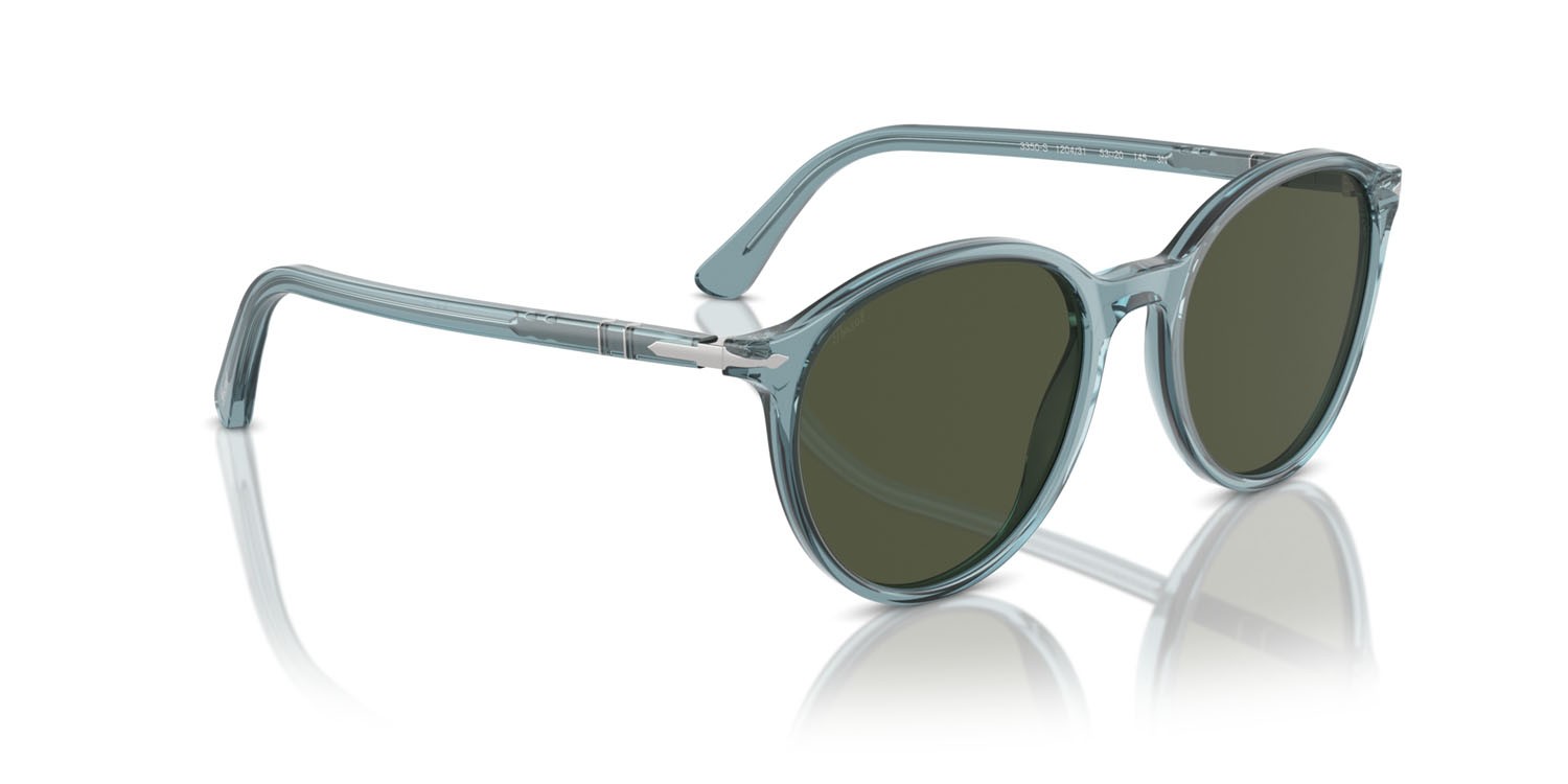Sunglasses Persol PO 3350S (120431) color blu trasparente shape pantos lenses verde