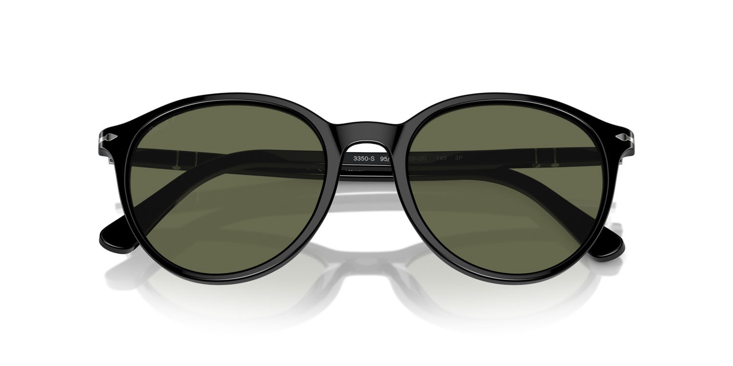 Occhiali da sole Persol PO 3350S (95/58) colore nero forma pantos lenti polar verde