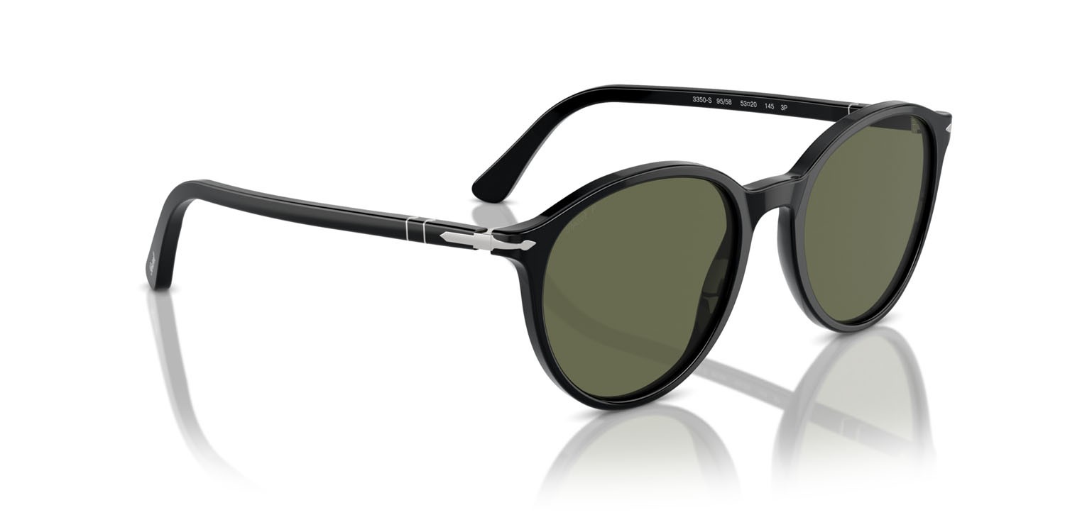 Occhiali da sole Persol PO 3350S (95/58) colore nero forma pantos lenti polar verde