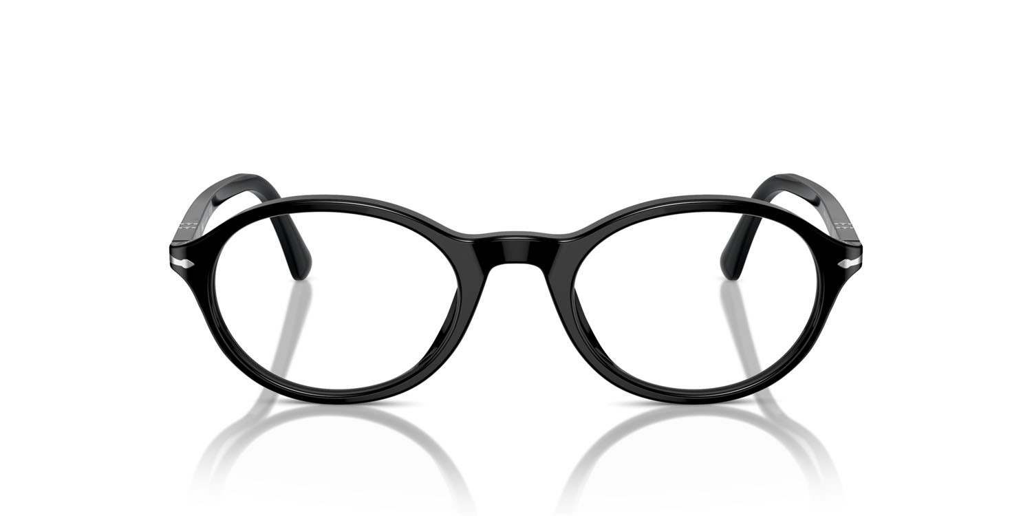 Eyeglasses Persol PO 3351V (95) color nero shape oval lenses trasparente