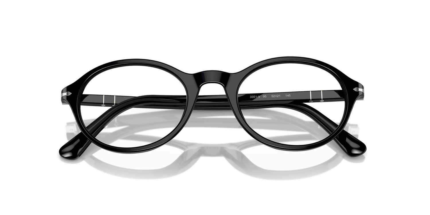 Eyeglasses Persol PO 3351V (95) color nero shape oval lenses trasparente