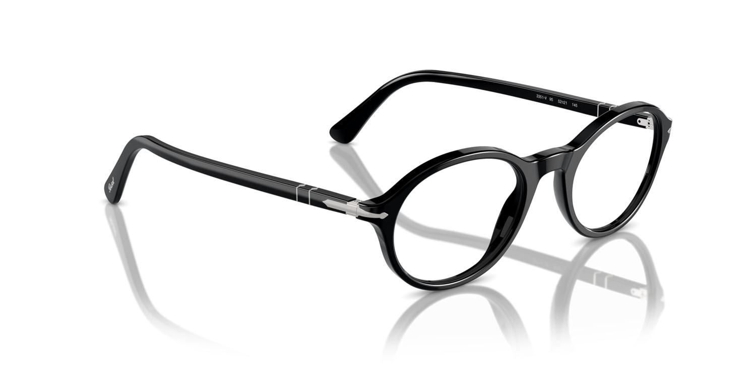 Eyeglasses Persol PO 3351V (95) color nero shape oval lenses trasparente