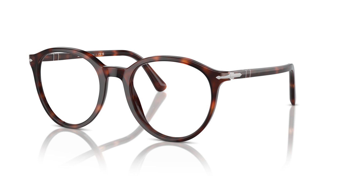 Occhiali da vista Persol PO 3353V (24) colore havana forma pantos lenti trasparente