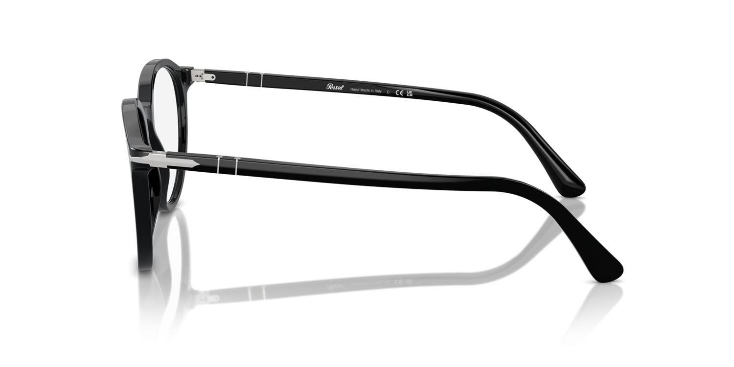 Eyeglasses Persol PO 3353V (95) color nero shape pantos lenses trasparente