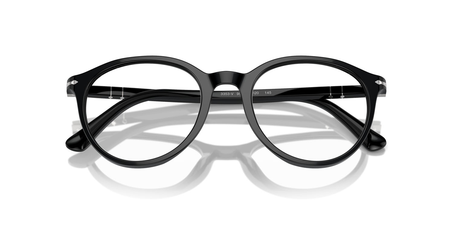 Eyeglasses Persol PO 3353V (95) color nero shape pantos lenses trasparente