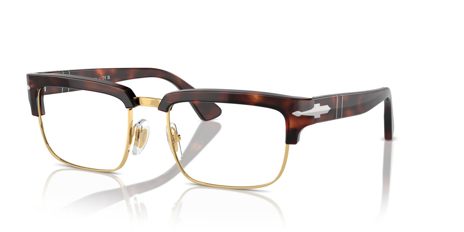 Eyeglasses Persol PO 3354V (24) color havana shape rectangle lenses trasparente