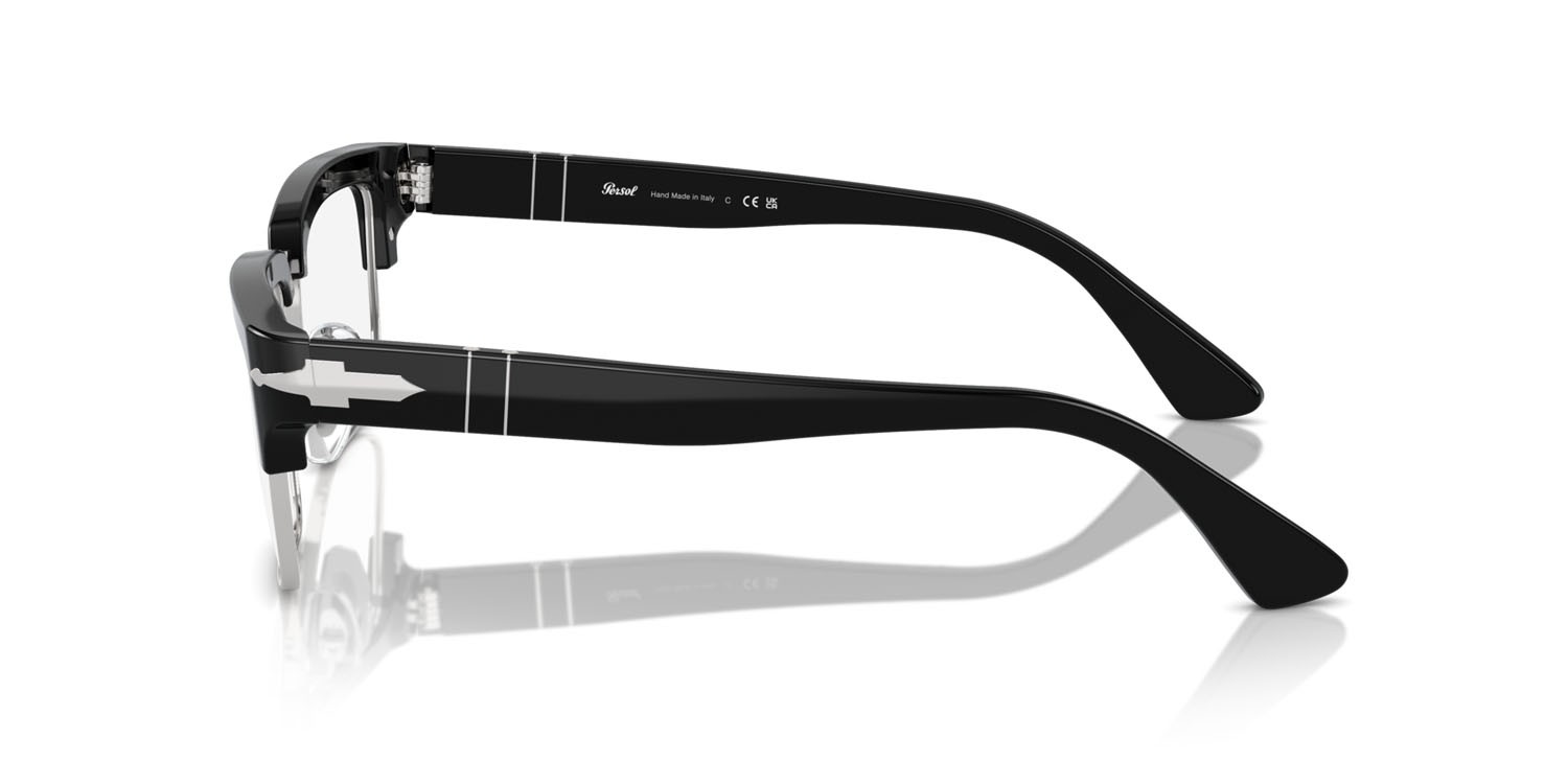 Eyeglasses Persol PO 3354V (95) color nero shape rectangle lenses trasparente
