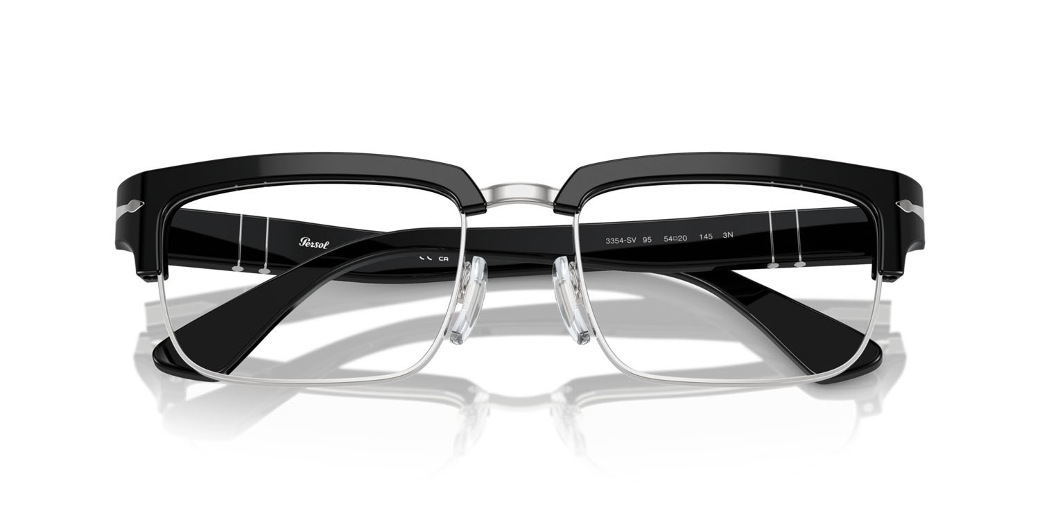 Eyeglasses Persol PO 3354V (95) color nero shape rectangle lenses trasparente
