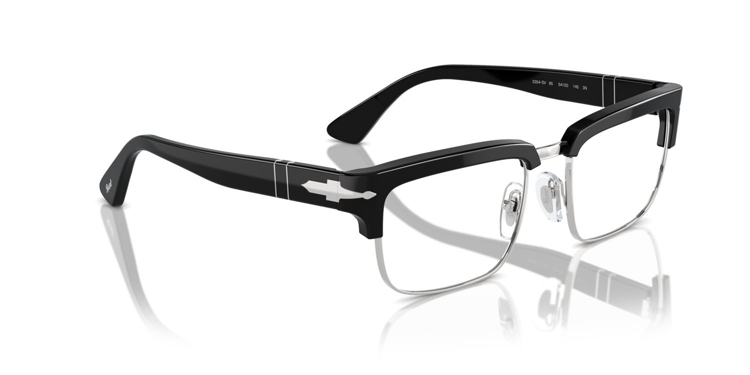 Eyeglasses Persol PO 3354V (95) color nero shape rectangle lenses trasparente