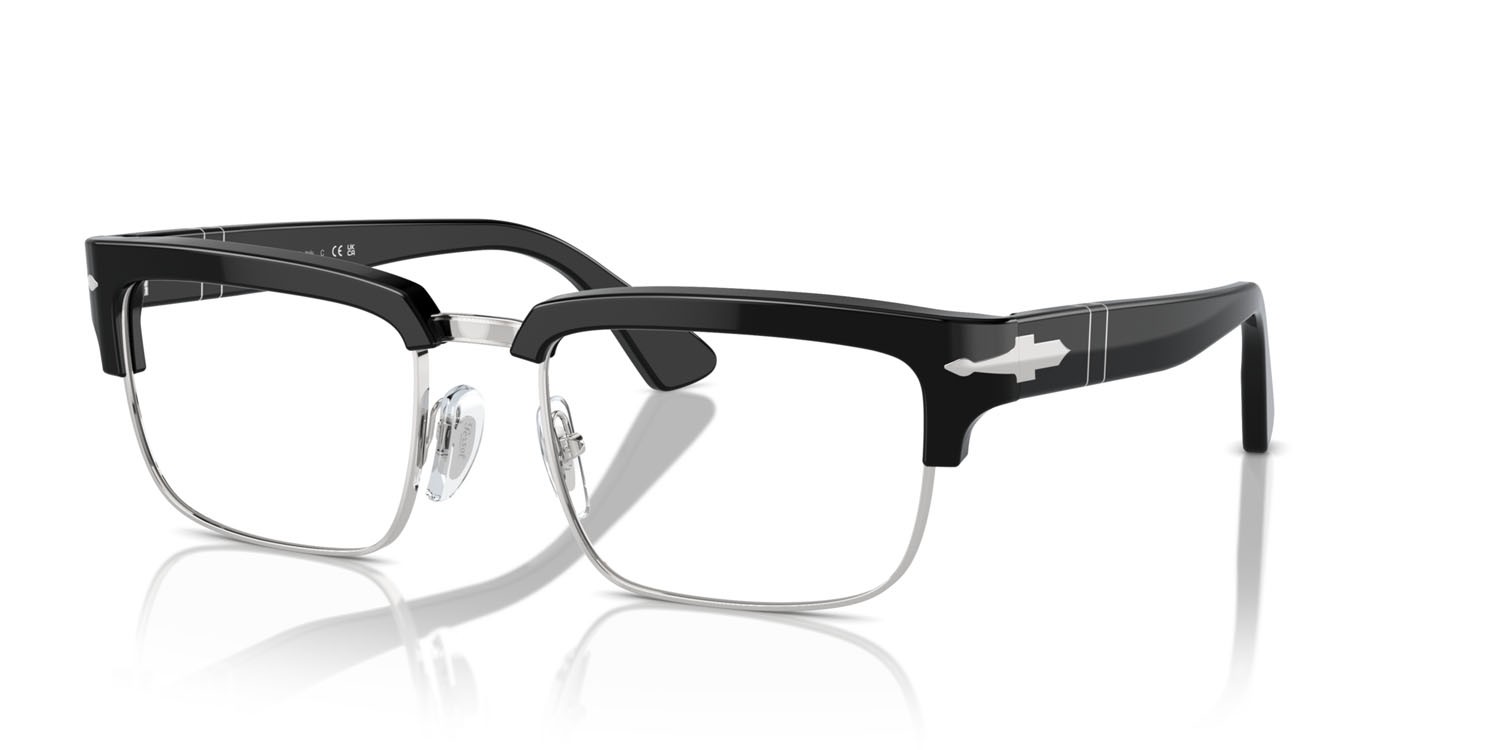 Eyeglasses Persol PO 3354V (95) color nero shape rectangle lenses trasparente