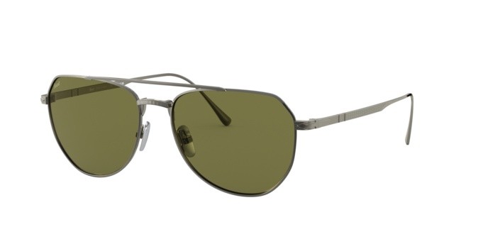 Occhiali da sole Persol PO 5003ST (80014E) colore pewter forma pantos lenti green polar