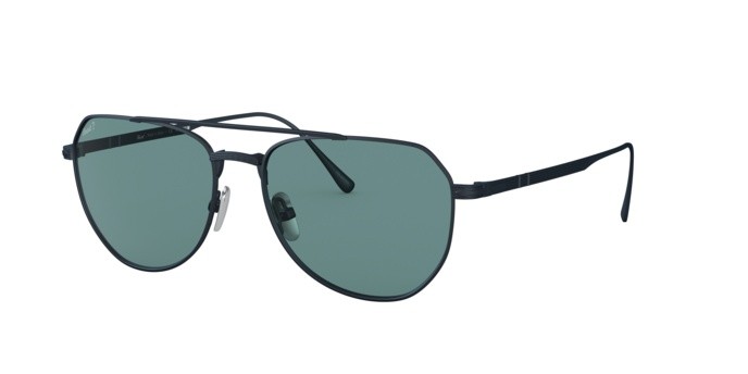 Sunglasses Persol PO 5003ST (8002P1) color brusched navy shape pantos lenses green polar