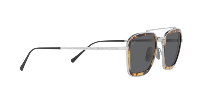 Sonnenbrillen Persol PO 5012ST (8014B1) farbe silver form quadratisch gläser dark grey