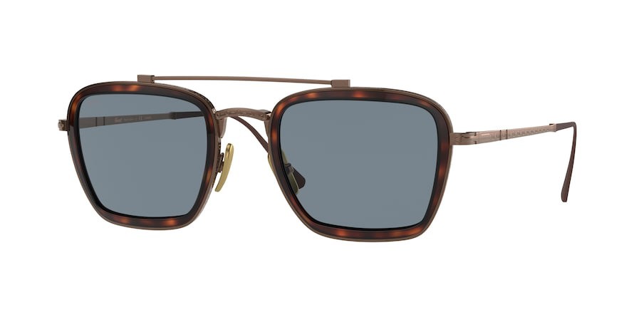 Occhiali da sole Persol PO 5012ST (801656) colore brown forma quadrato lenti light blue + ar