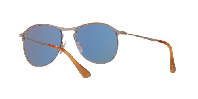 Sonnenbrillen Persol PO 7649S (107156) farbe blue/light brown form aviator gläser light blue