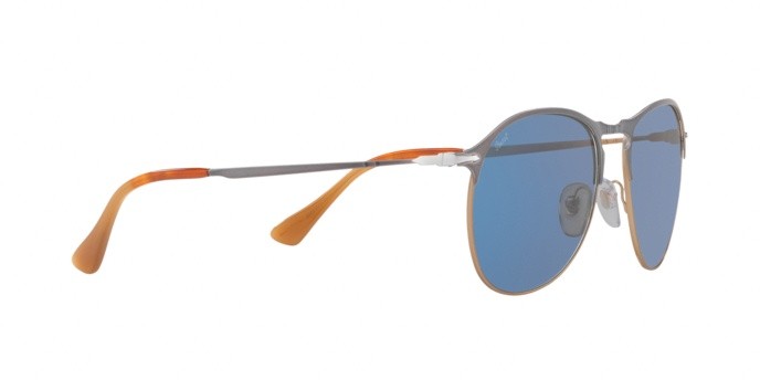 Sonnenbrillen Persol PO 7649S (107156) farbe blue/light brown form aviator gläser light blue