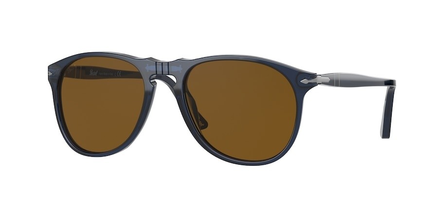 Sonnenbrillen Persol PO 9649S (114133) farbe transparent blue form aviator gläser brown