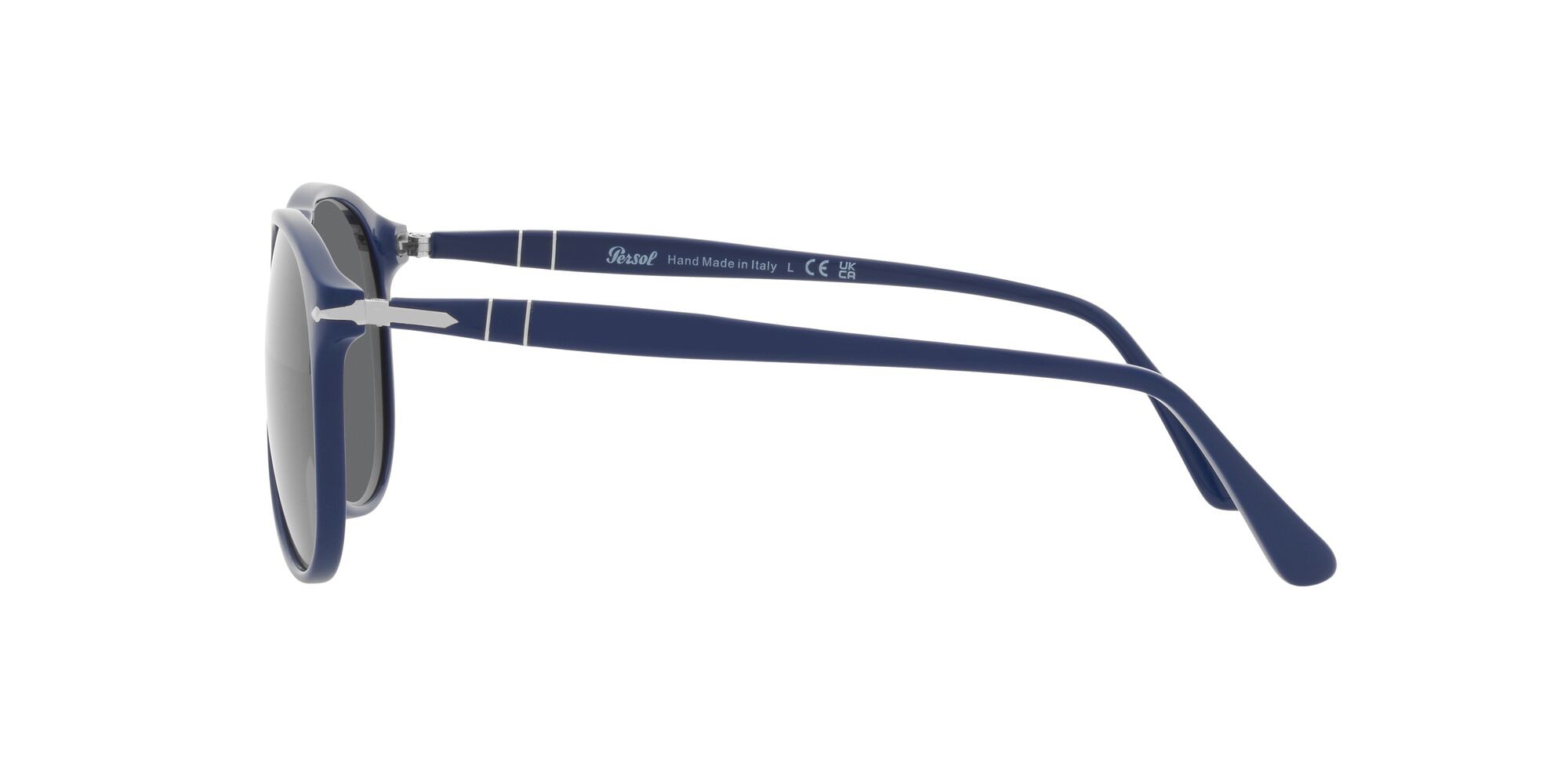 Sonnenbrillen Persol PO 9649S (1170B1) farbe blu tinta unita form aviator gläser grigio scuro