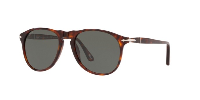 Occhiali da sole Persol PO 9649S (24/58) colore havana forma aviator lenti polar green