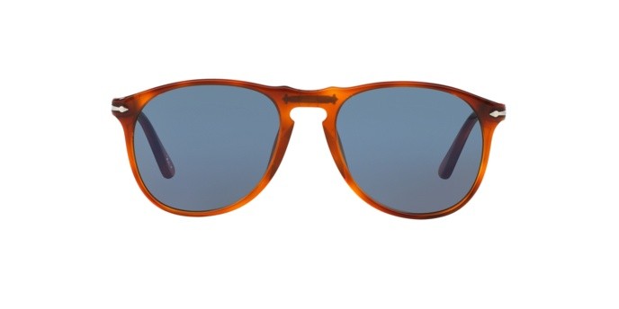 Sunglasses Persol PO 9649S (96/56) color terra di siena shape aviator lenses blu