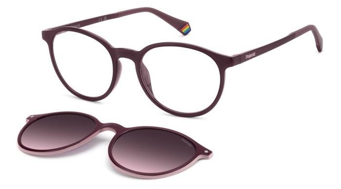 Eyeglasses Polaroid Pld 6137/CS 203515 0T7 color plum shape pantos lenses violet shaded polarized