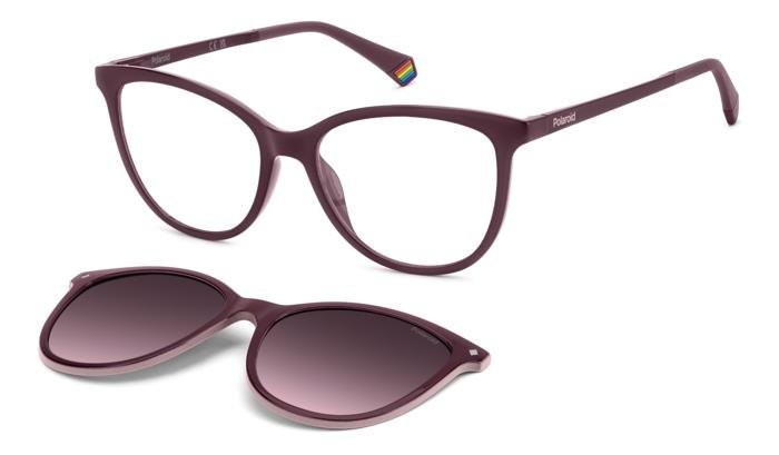 Eyeglasses Polaroid Pld 6138/CS 203516 0T7 color plum shape rectangle lenses violet shaded polarized