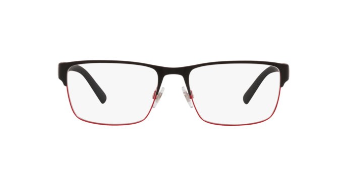 Eyeglasses Polo PH 1175 (9191) color matte red rims/black bar shape rectangle lenses demo lens