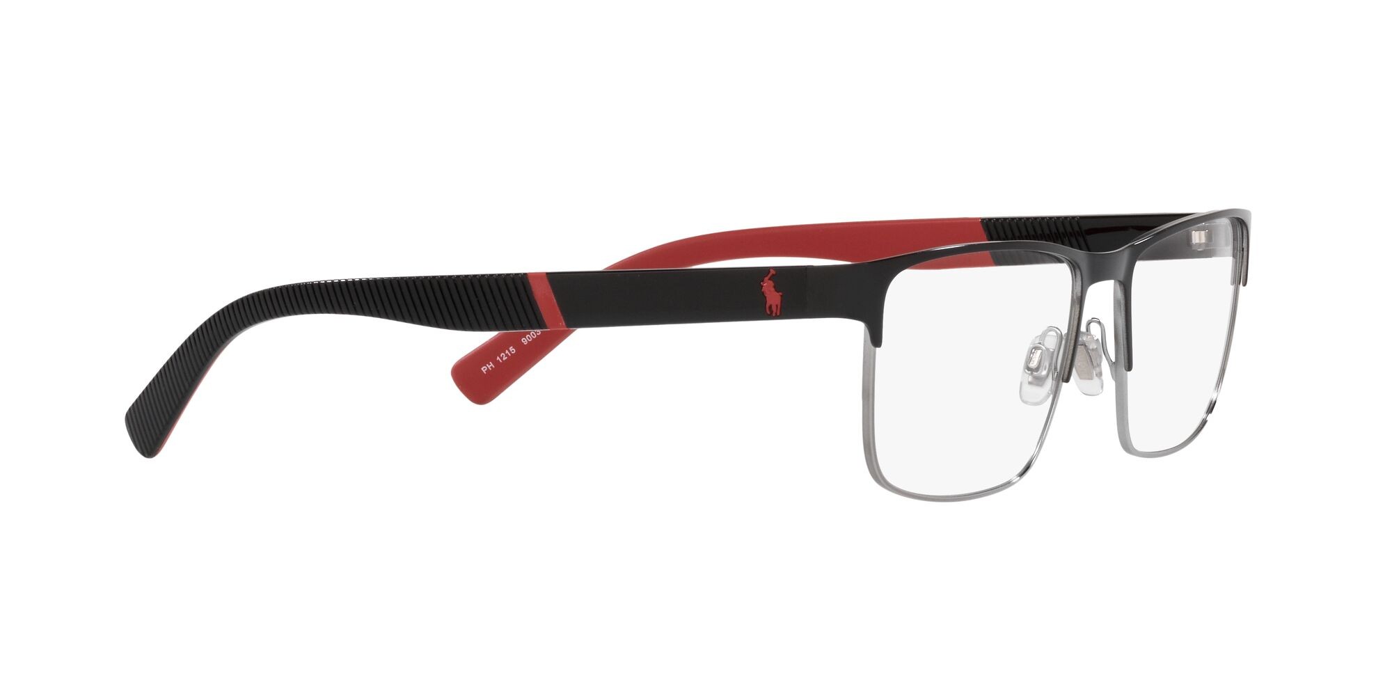 Occhiali da vista Polo PH 1215 (9003) colore shiny black + gunmetal forma rettangolare lenti lente demo