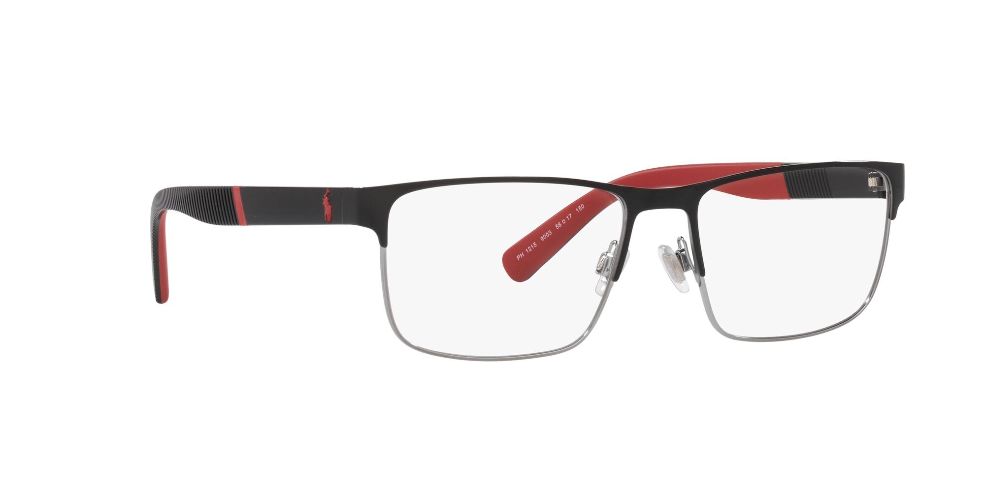 Occhiali da vista Polo PH 1215 (9003) colore shiny black + gunmetal forma rettangolare lenti lente demo