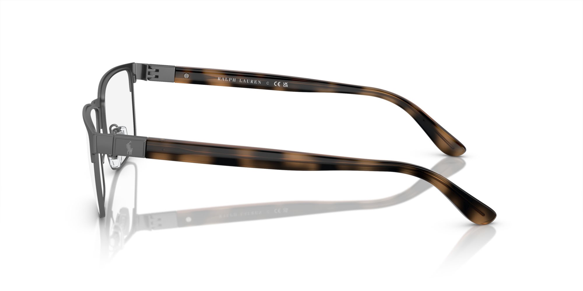 Eyeglasses Polo PH 1222 (9307) color gunmetal scuro semi-brillante shape rectangle lenses lente demo