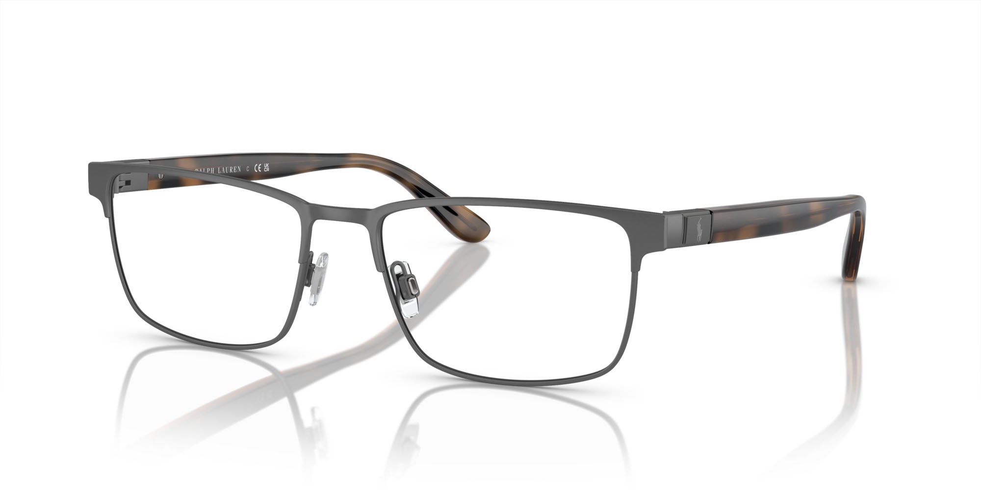 Eyeglasses Polo PH 1222 (9307) color gunmetal scuro semi-brillante shape rectangle lenses lente demo