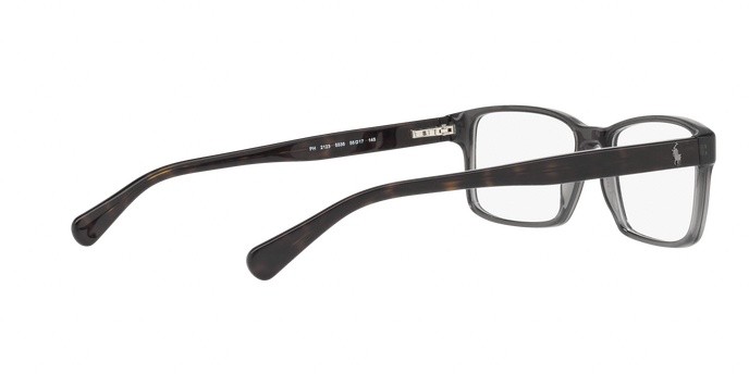 Eyeglasses Polo PH 2123 (5536) color shiny black crystal shape rectangle lenses demo lens