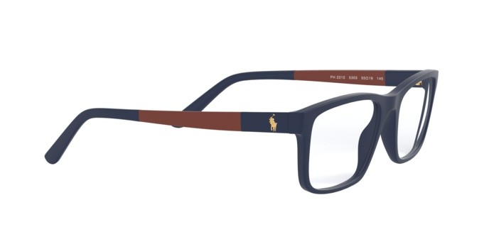 Eyeglasses Polo PH 2212 (5303) color matte navy blue shape rectangle lenses demo lens