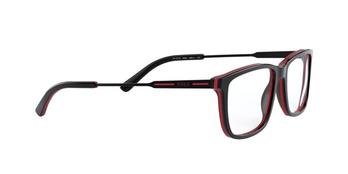 Eyeglasses Polo PH 2216 (5668) color black/red/black shape rectangle lenses demo lens