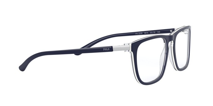 Brillen Polo PH 2226 (5870) farbe shiny navy blue/white/navy form quadratisch gläser demo lente