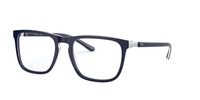 Brillen Polo PH 2226 (5870) farbe shiny navy blue/white/navy form quadratisch gläser demo lente