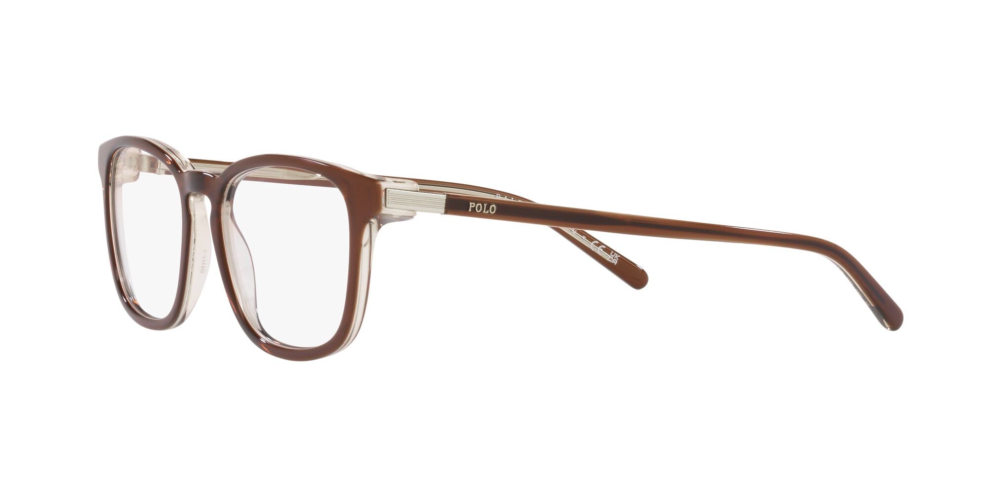 Brillen Polo PH 2253 (6029) farbe shiny transparent brown on crystal form quadratisch gläser lente demo