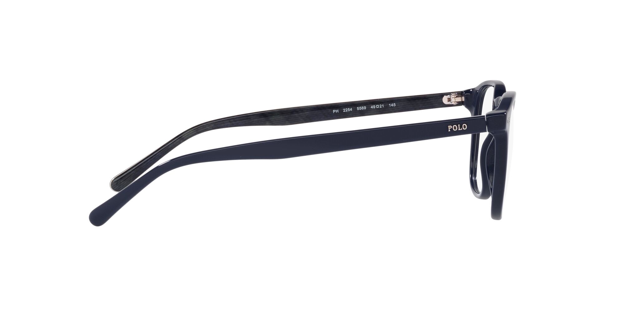 Brillen Polo PH 2254 (5569) farbe blu navy brillante form quadratisch gläser lente demo