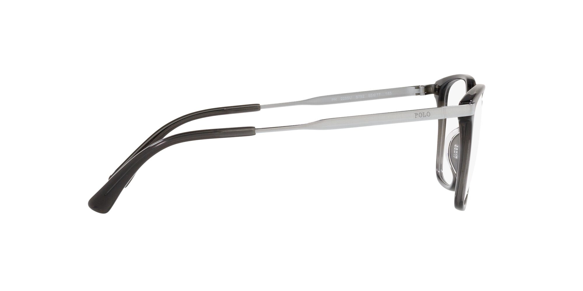 Brillen Polo PH 2255U (5752) farbe shiny transp grey form rechteckig gläser lente demo
