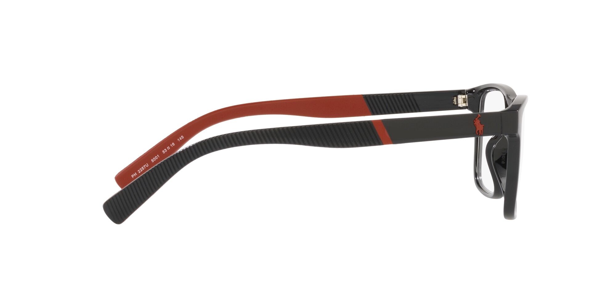 Eyeglasses Polo PH 2257U (5001) color nero lucido shape rectangle lenses lente demo