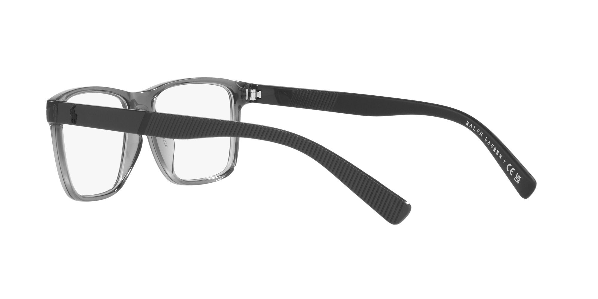 Eyeglasses Polo PH 2257U (5407) color grigio trasparente lucido shape rectangle lenses lente demo