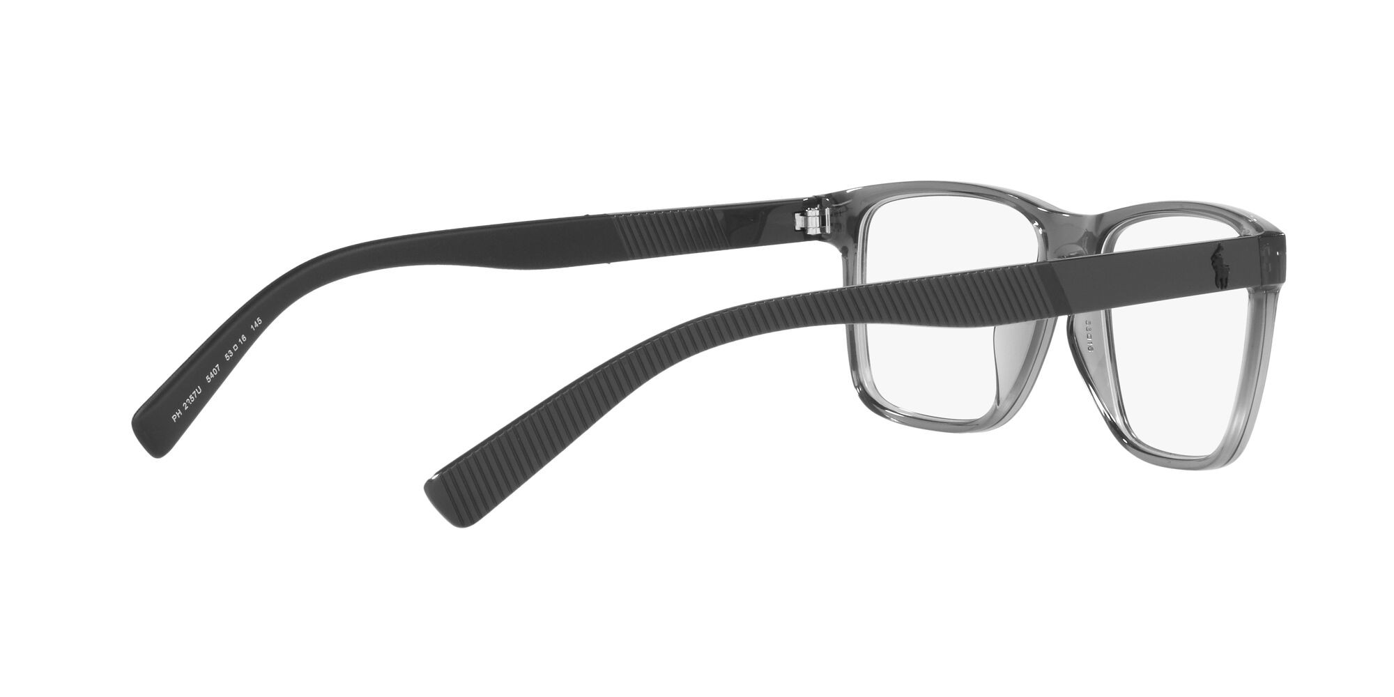 Eyeglasses Polo PH 2257U (5407) color grigio trasparente lucido shape rectangle lenses lente demo