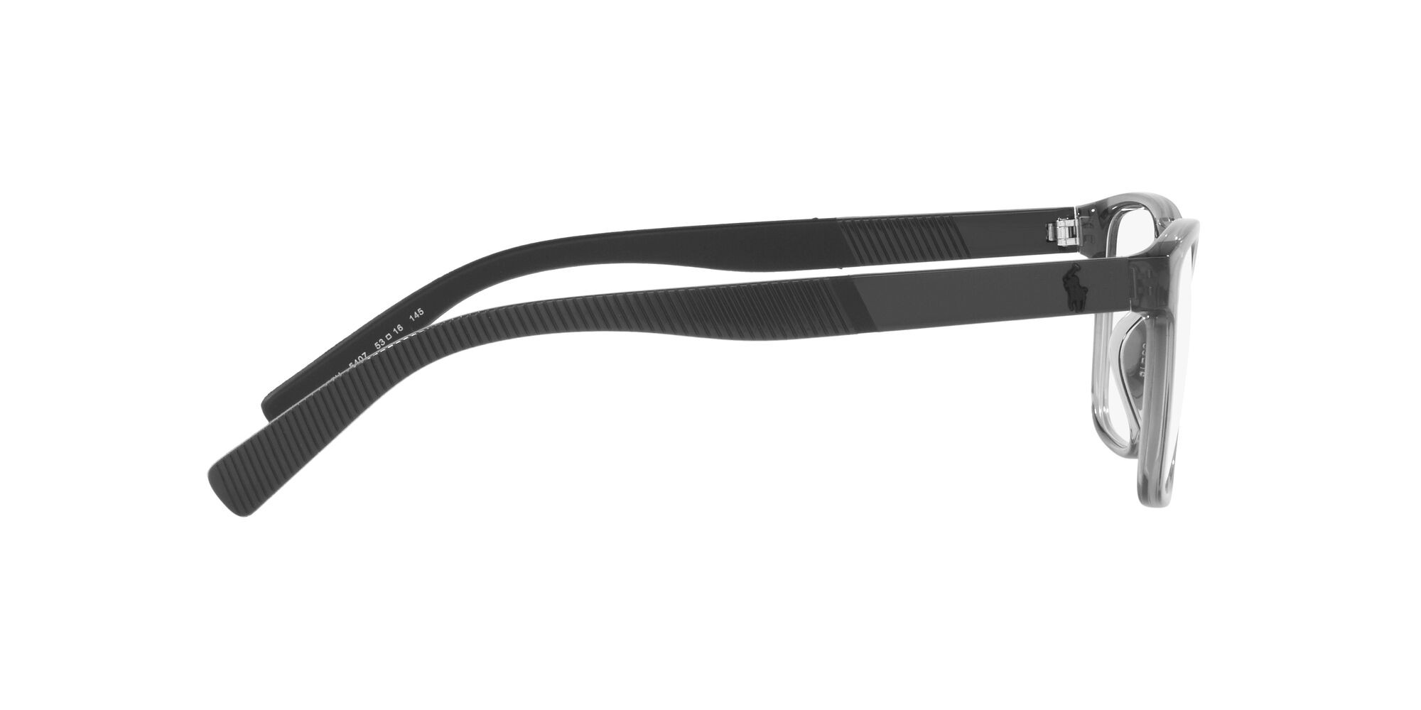 Eyeglasses Polo PH 2257U (5407) color grigio trasparente lucido shape rectangle lenses lente demo