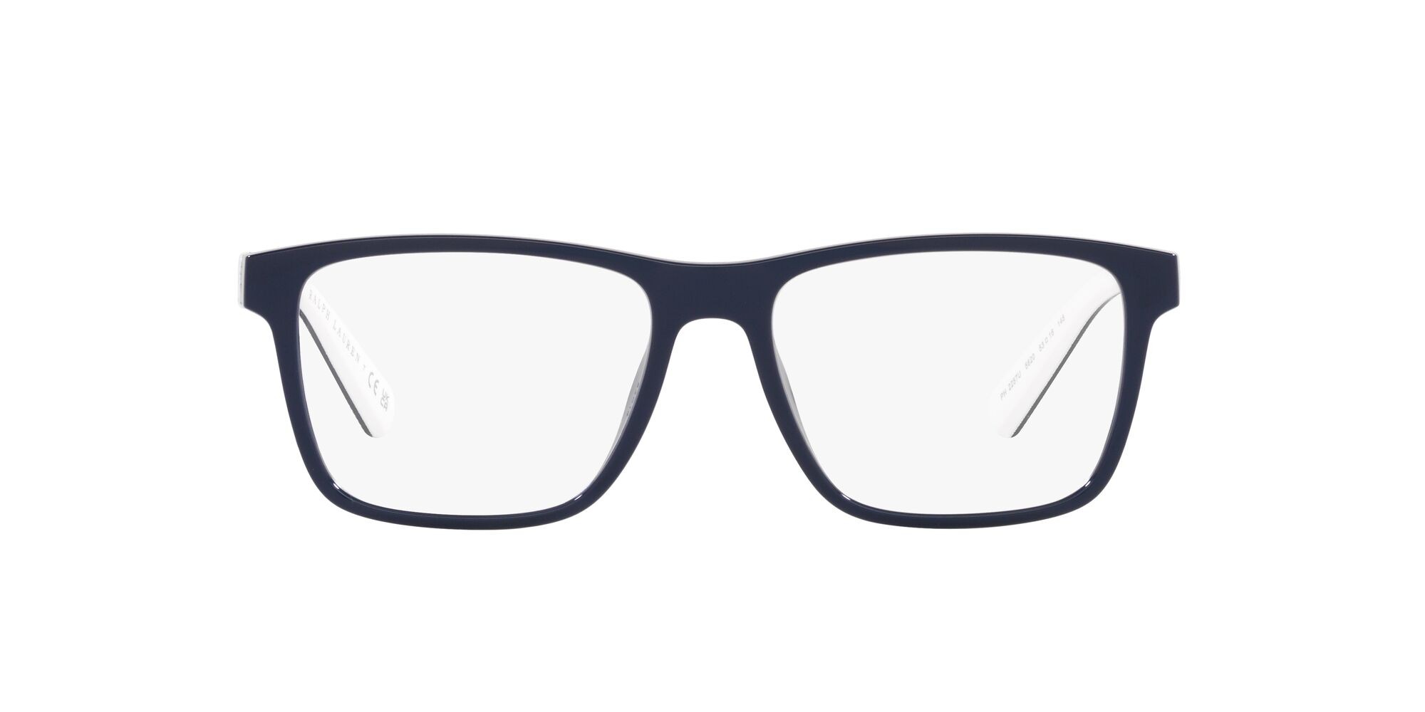 Eyeglasses Polo PH 2257U (5620) color blu navy brillante shape rectangle lenses lente demo