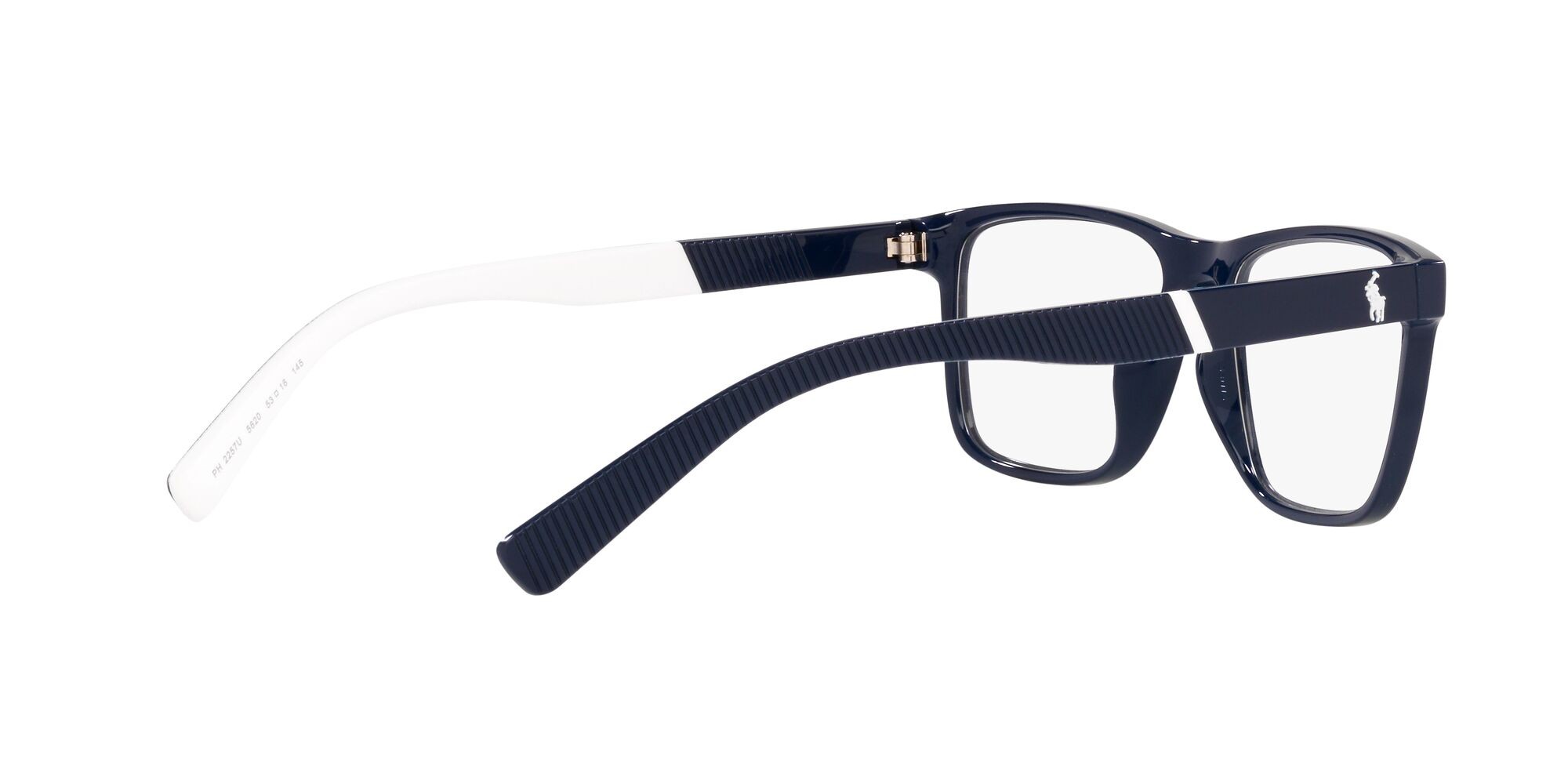 Eyeglasses Polo PH 2257U (5620) color blu navy brillante shape rectangle lenses lente demo