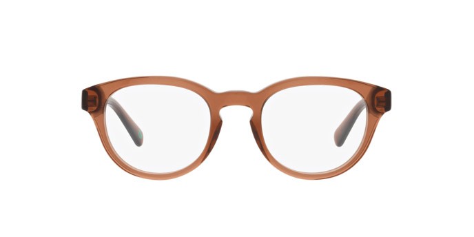 Eyeglasses Polo PH 2262 (6086) color marrone trasparente lucido shape pantos lenses lente demo